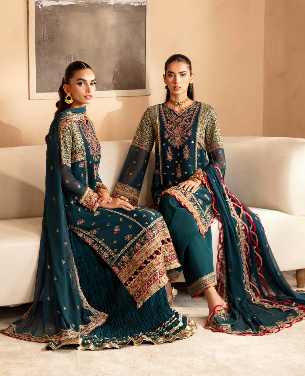 Xenia Unstitched Luxury Chiffon - NEHMAT - Mirha Fashion