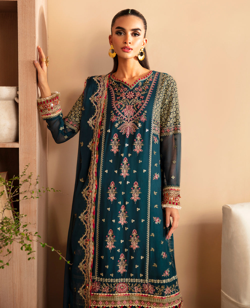 Xenia Unstitched Luxury Chiffon - NEHMAT - Mirha Fashion