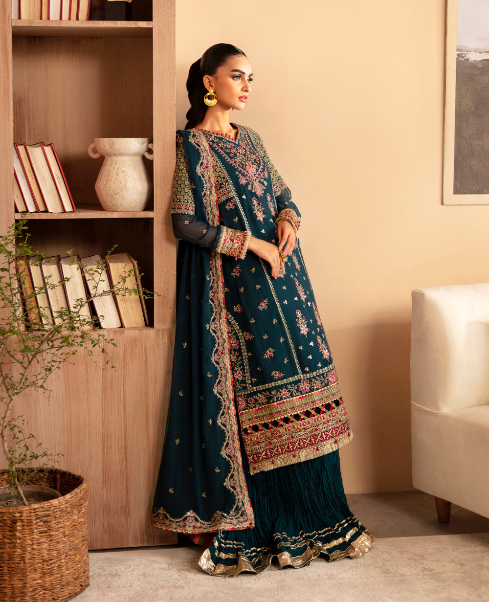 Xenia Unstitched Luxury Chiffon - NEHMAT - Mirha Fashion