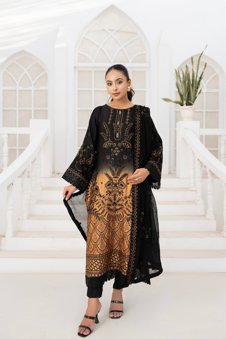Shaanse Luxury Ombre Silk Vol-6 Ready to Wear Collection 2026 | Black