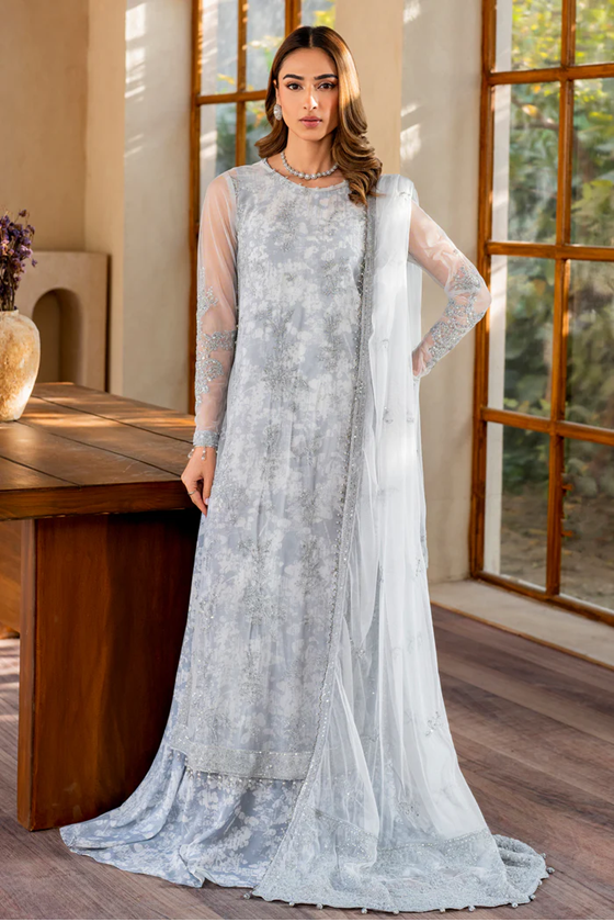 ZARIF UNSTITCHED EMBROIDERED 3PCS NET FORMAL COLLECTION | - STELLA - ZRI-02