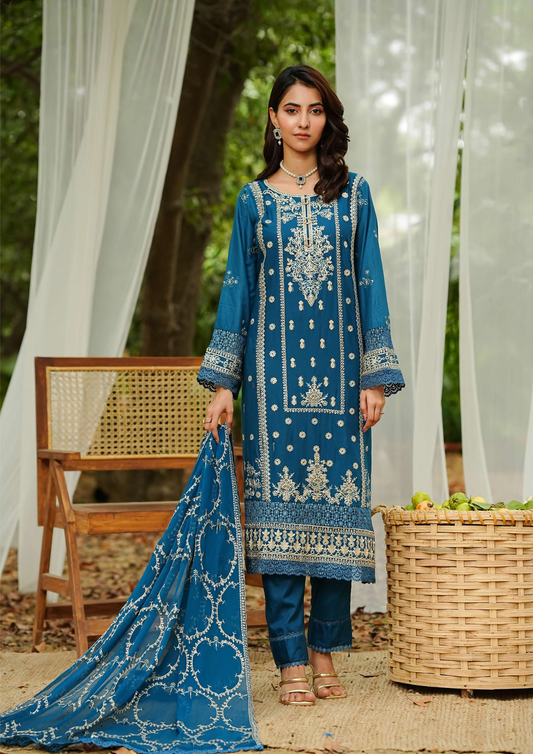 Agha Noor Cotton Ready To Wear Collection Ronak 2025 | Blue