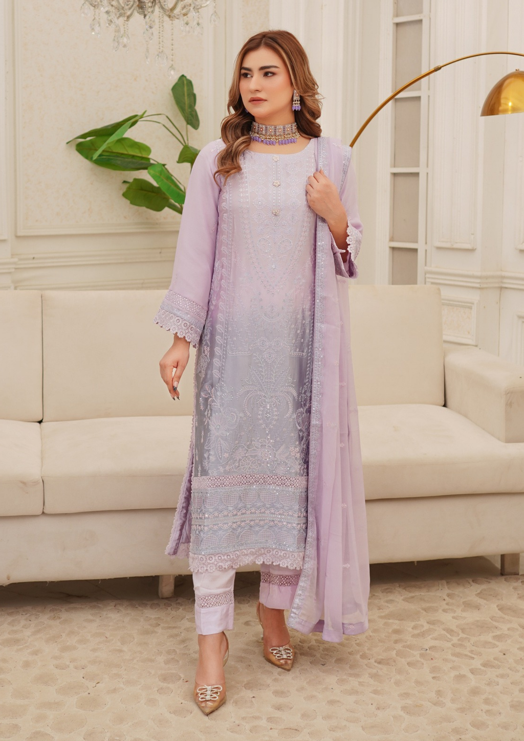 Agha Noor Silk Ready to Wear Collection Nov-2025 | Light Purple