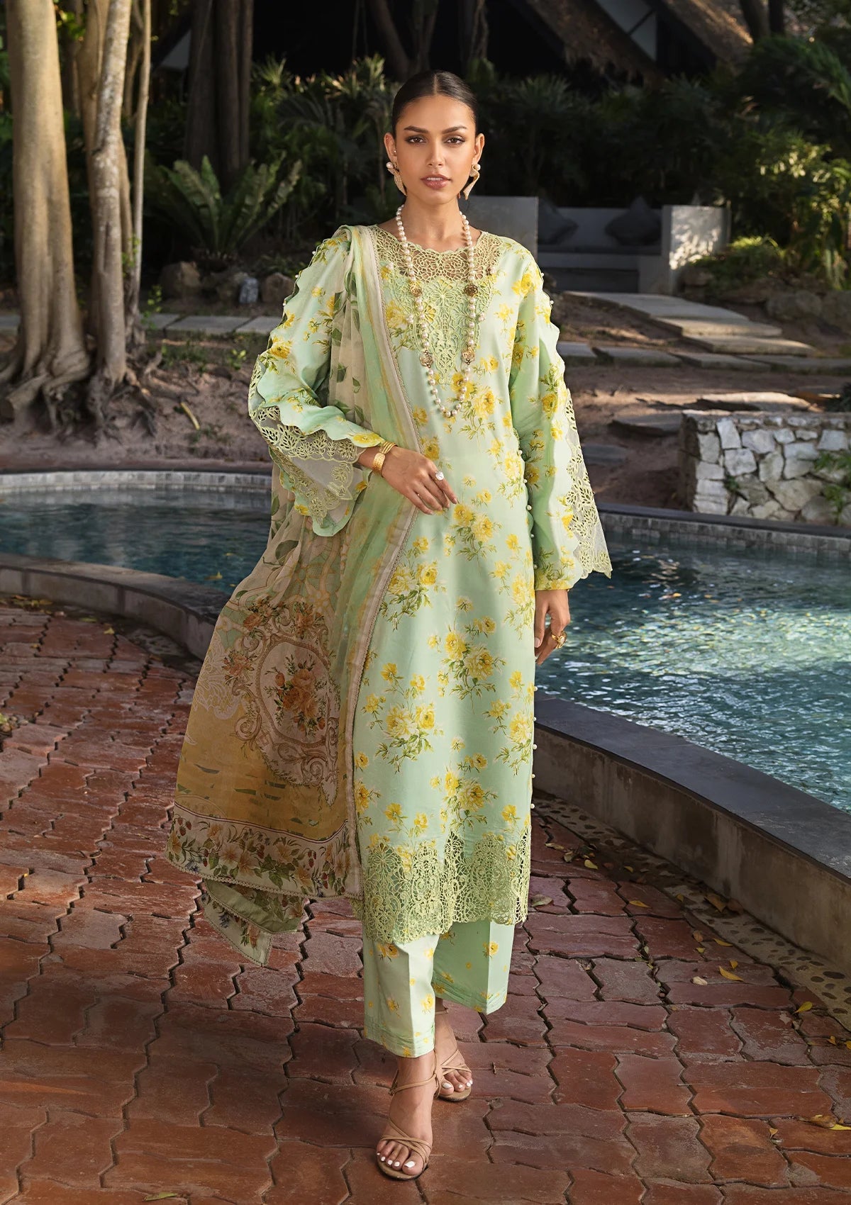 Elaf Signature Embroidered Lawn Collection | ESL-06B MAJESTIC NOVA - Mirha Fashion