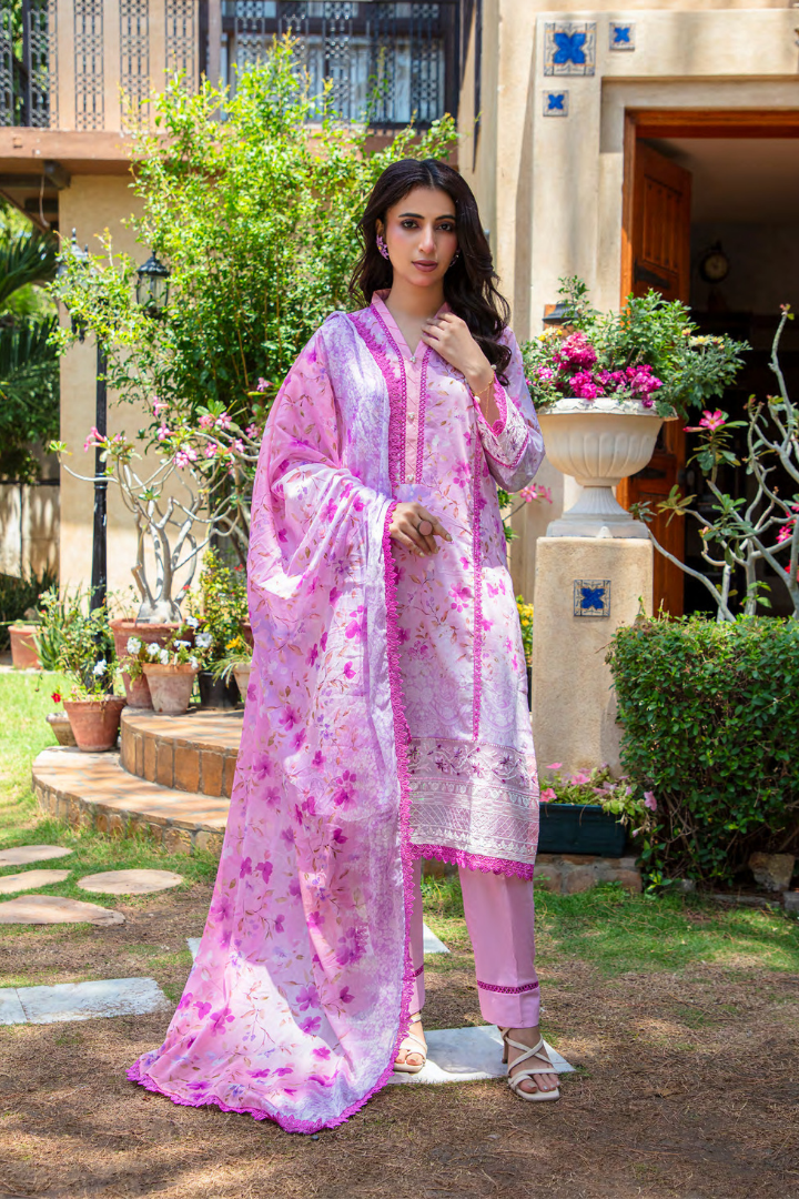 Shaanse Cotton Guldan Drop-1 Ready to Wear Collection 2026 | Pink - Mirha Fashion