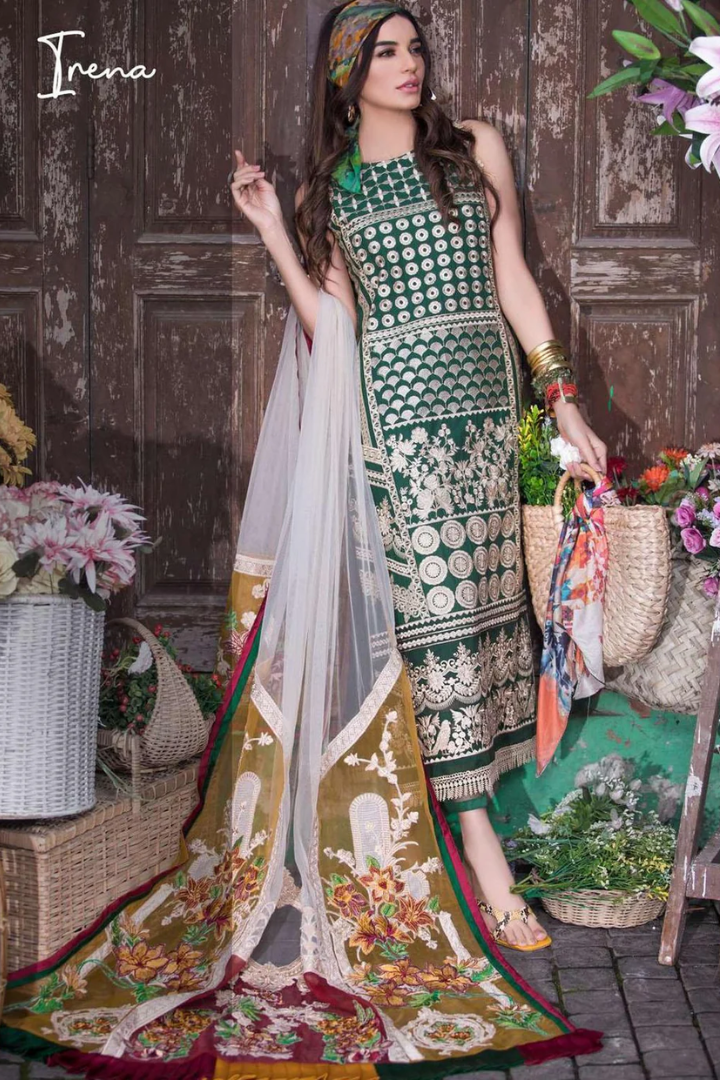 Asifa & Nabeel Embroidered Luxury Lawn 2021 | Irena