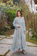 Aghanoor Afsanaay Chiffon Gown 3PCS Ready to Wear Collection | Sky Blue