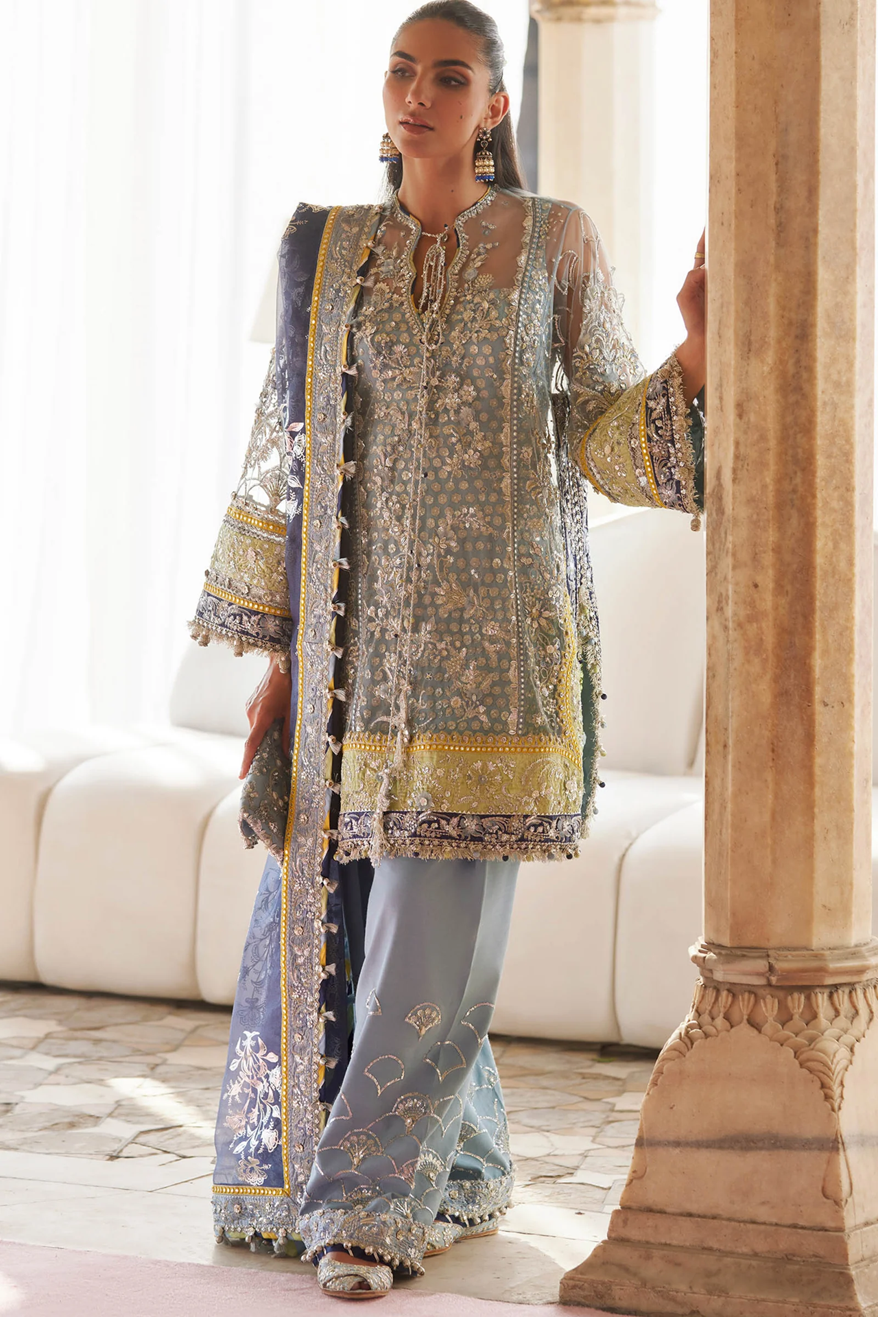 Zaha Gossamer Wedding Festive 2025 3 PCS Unstitched Collection | NILOFAR-E-SHAAM ZC 25-04