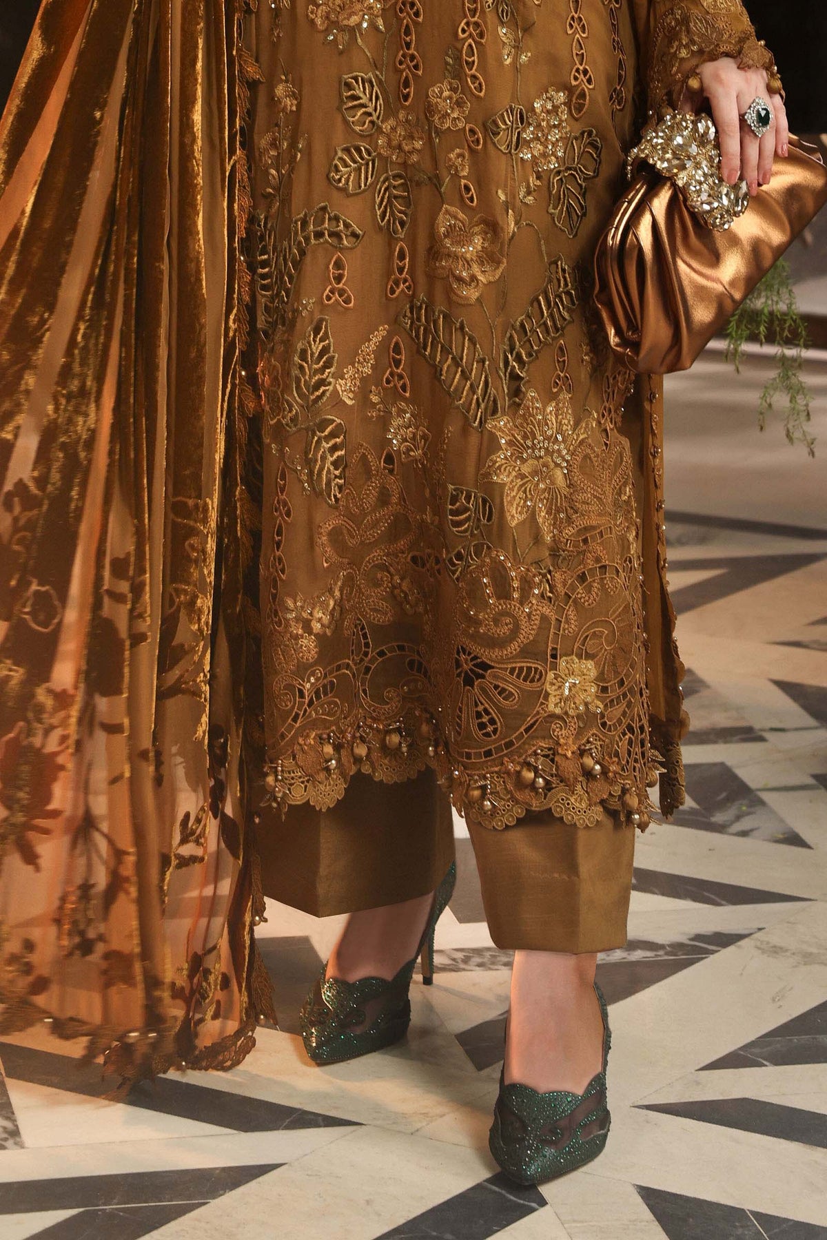 Maria B Chiffon Unstitched  Collection  2026 | MPC-26-205-Mustard