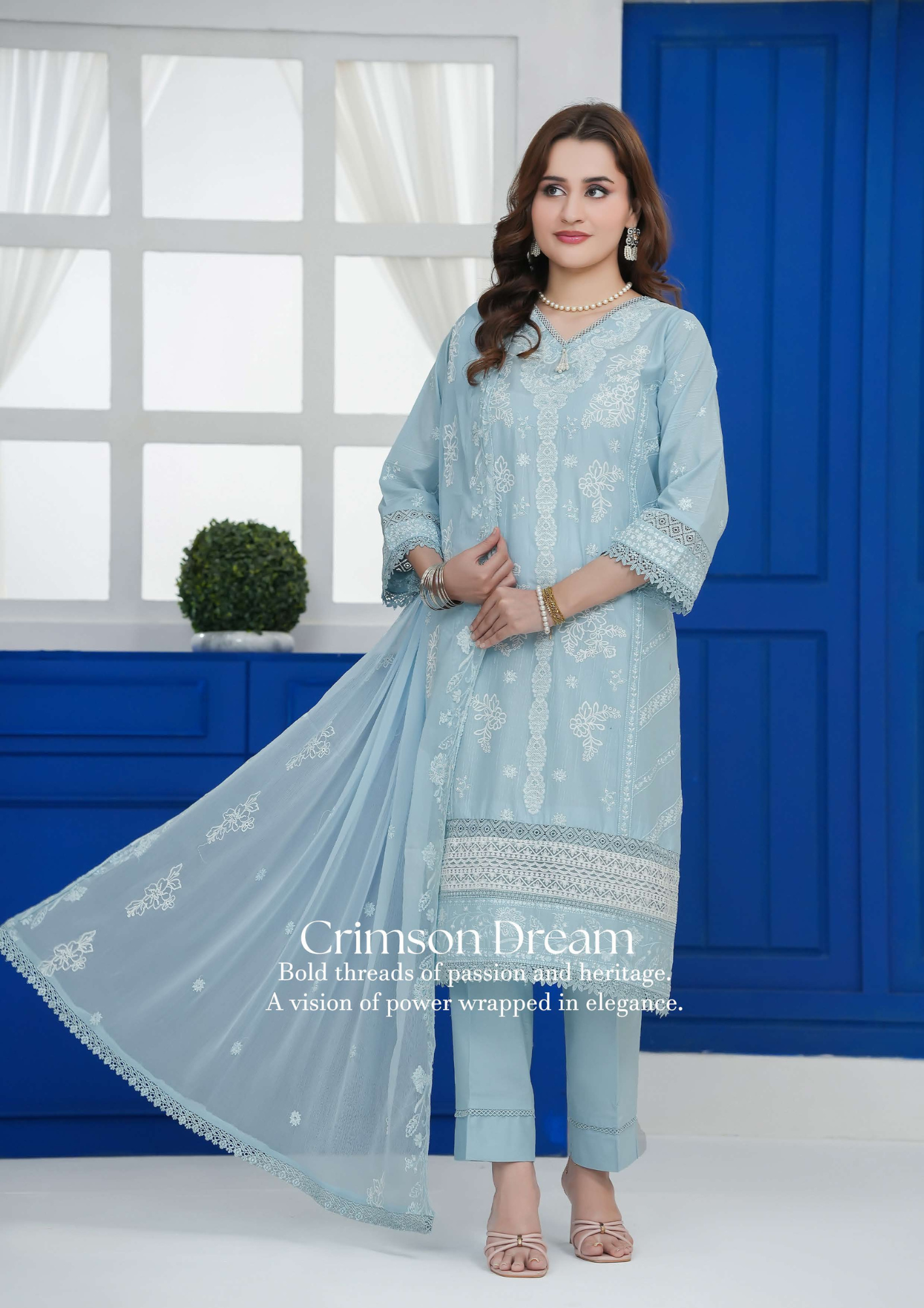 Agha Noor Cotton Ready To Wear Collection Khushi | SkyBlue