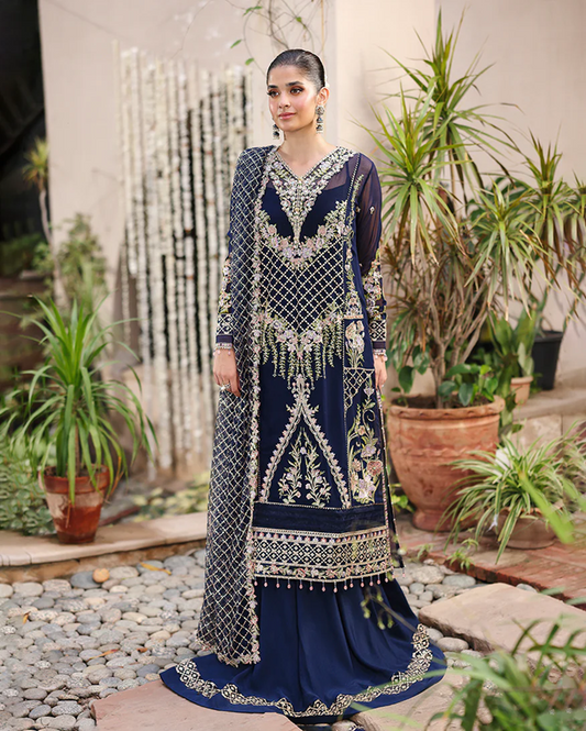 Roheenaz Aangan Chiffon Unstitched Collection 25 RUNCH250103 | Nilofar