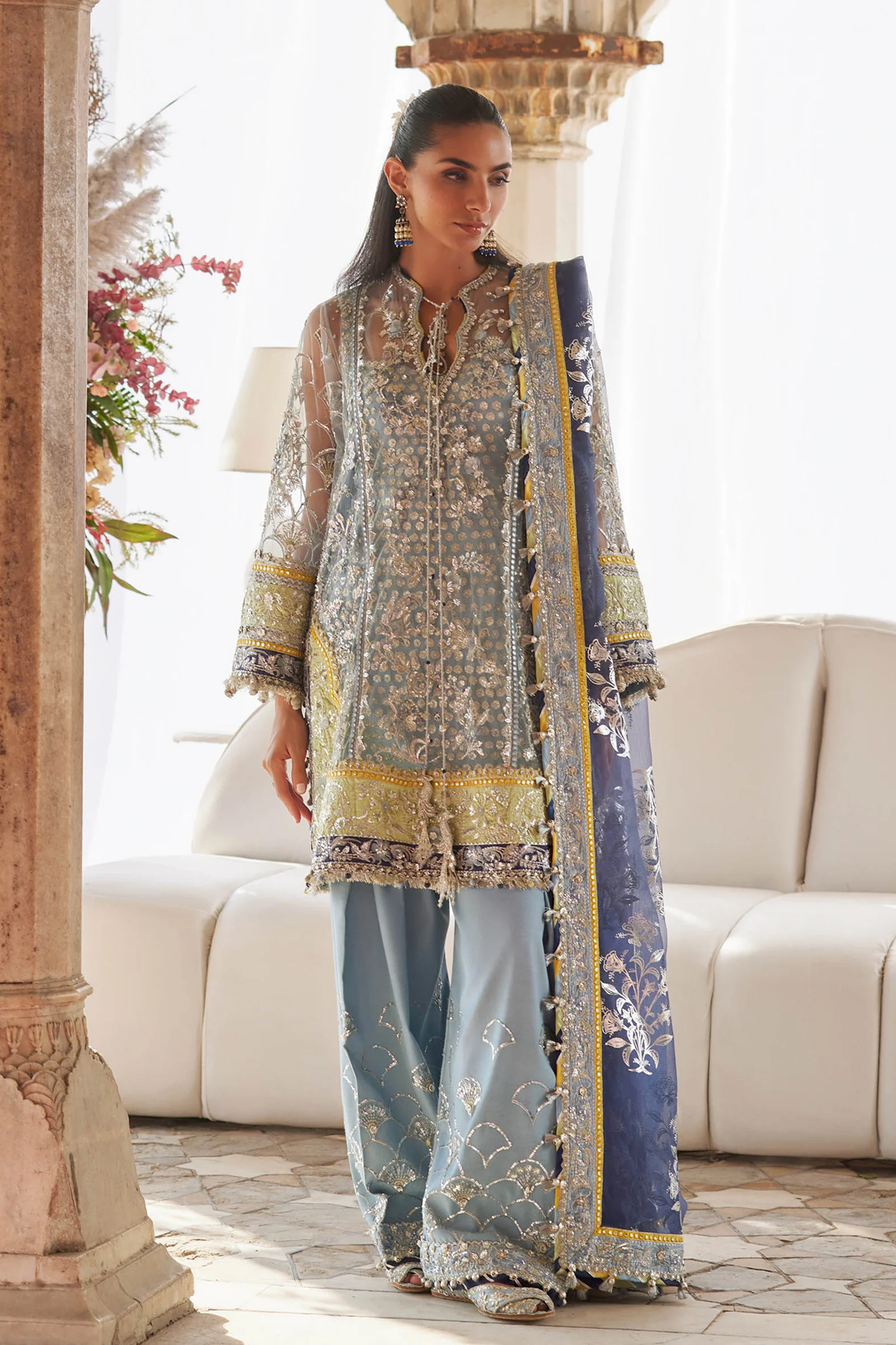 Zaha Gossamer Wedding Festive 2025 3 PCS Unstitched Collection | NILOFAR-E-SHAAM ZC 25-04