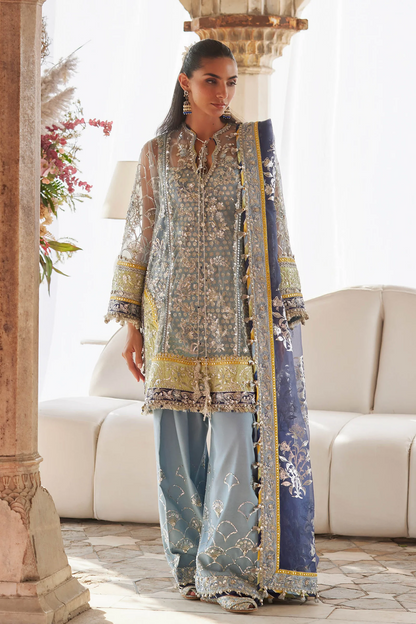 Zaha Gossamer Wedding Festive 2025 3 PCS Unstitched Collection | NILOFAR-E-SHAAM ZC 25-04