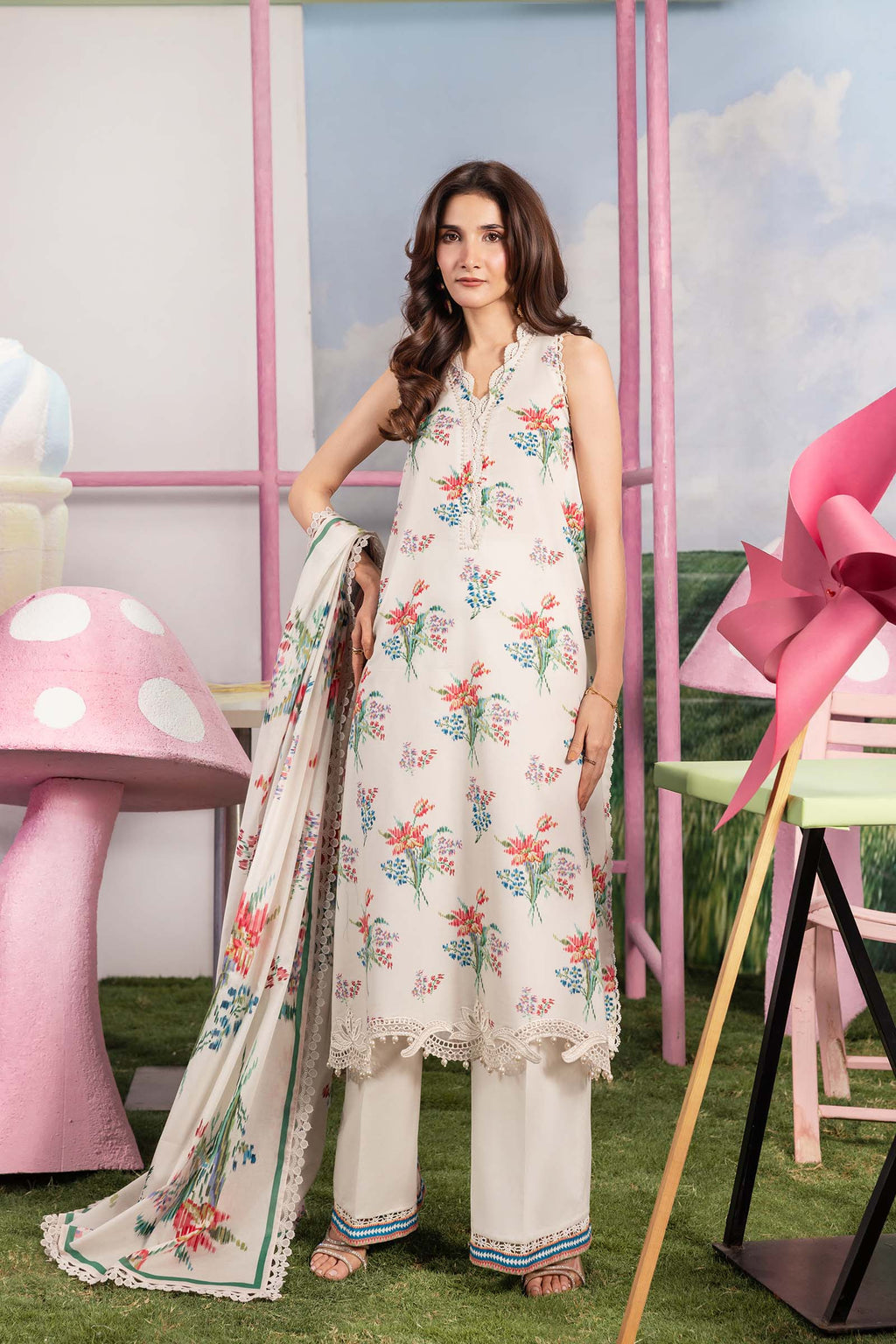 Maria B Mbasic Spring Summer Unstitched Collection | MB-CUSV13-6-A - Mirha Fashion