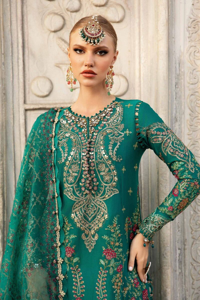 MARIA B. UNSTITCHED EMBROIDERED SATEEN COLLECTION 2025 - D-05 - CST