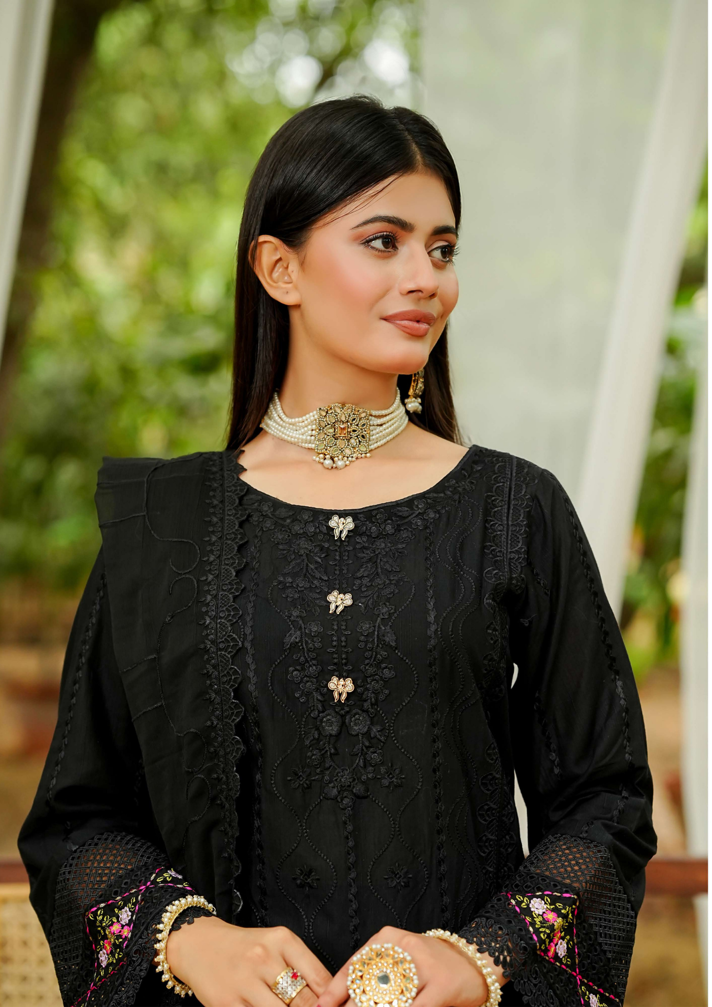 Agha Noor Cotton Ready To Wear Collection Ronak 2025 | Black