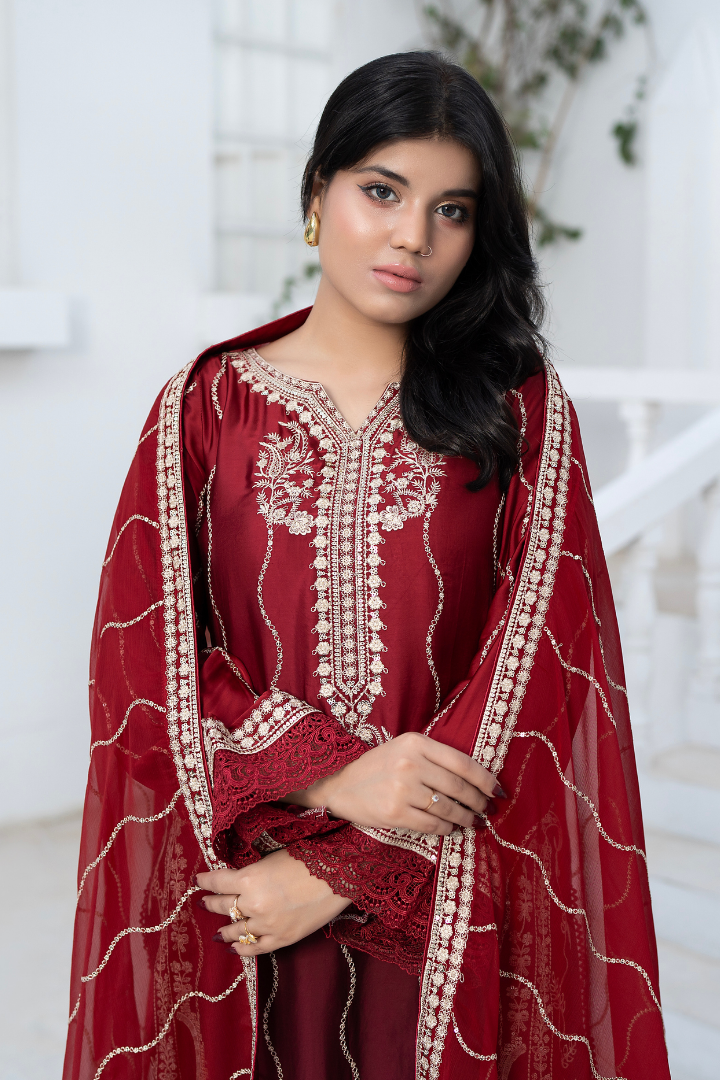 Shaanse Luxury Ombre Silk Vol-6 Ready to Wear Collection 2026 | Red