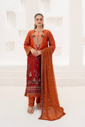 Shaanse Luxury Ombre Silk Ready to Wear Collection 2026 | Rust