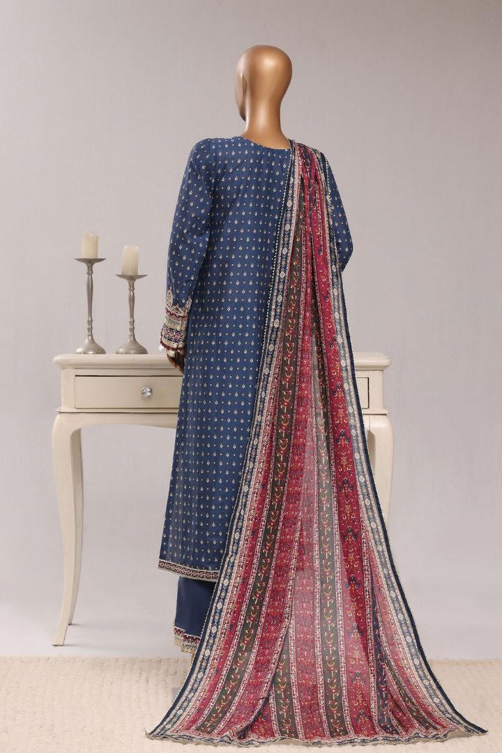Sadabahar Regal Festive Emb Lawn Vol-3 Ready to Wear Collection | Blue