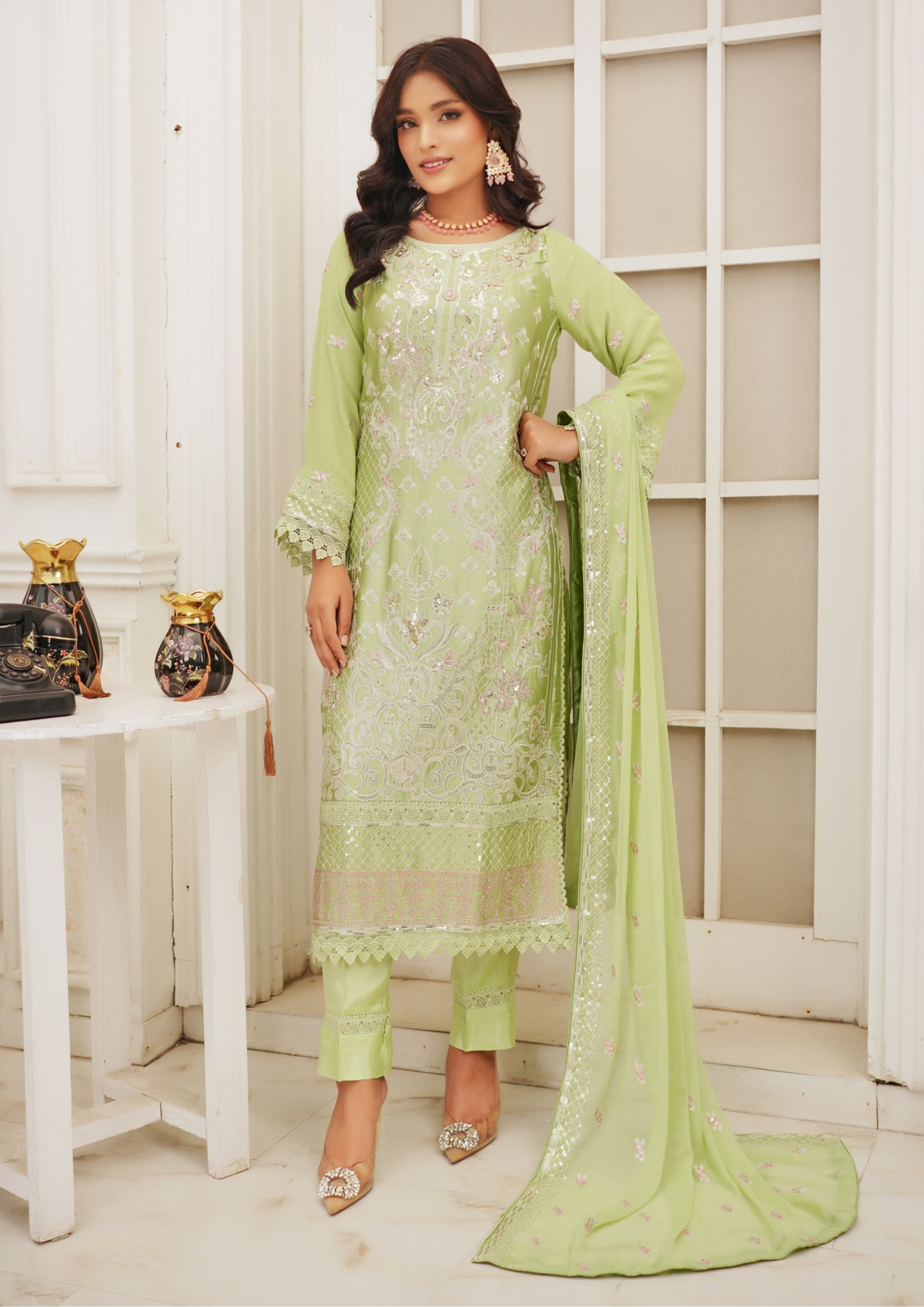 Agha Noor Silk Ready to Wear Collection Nov-2025 | Light Green