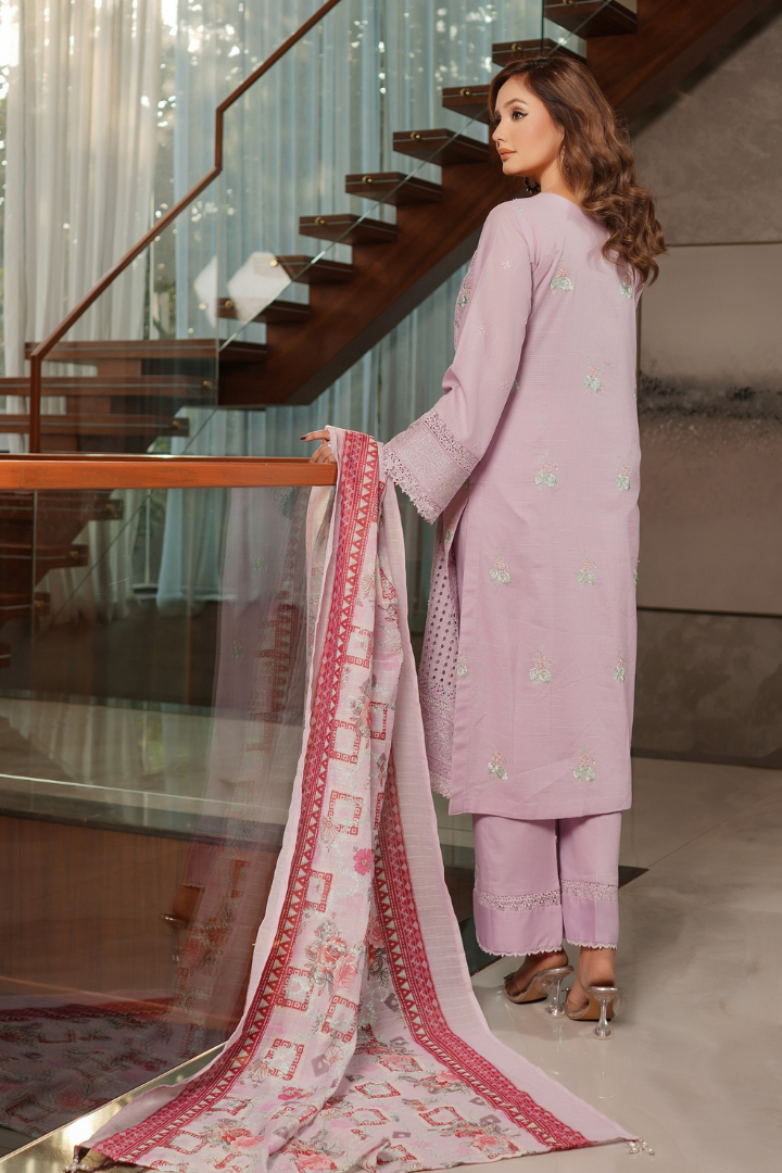 Shaanse Pehlinazar Cotton 3PCS Ready to Wear Collection Dec-2025 | Lavender