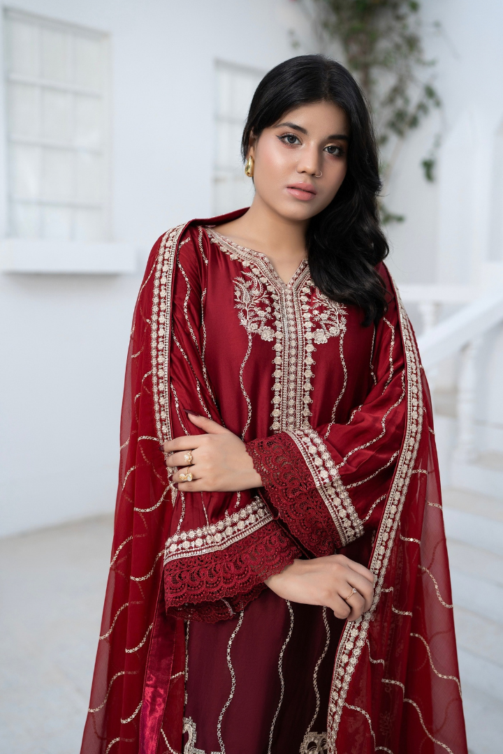 Shaanse Luxury Ombre Silk Vol-6 Ready to Wear Collection 2026 | Red