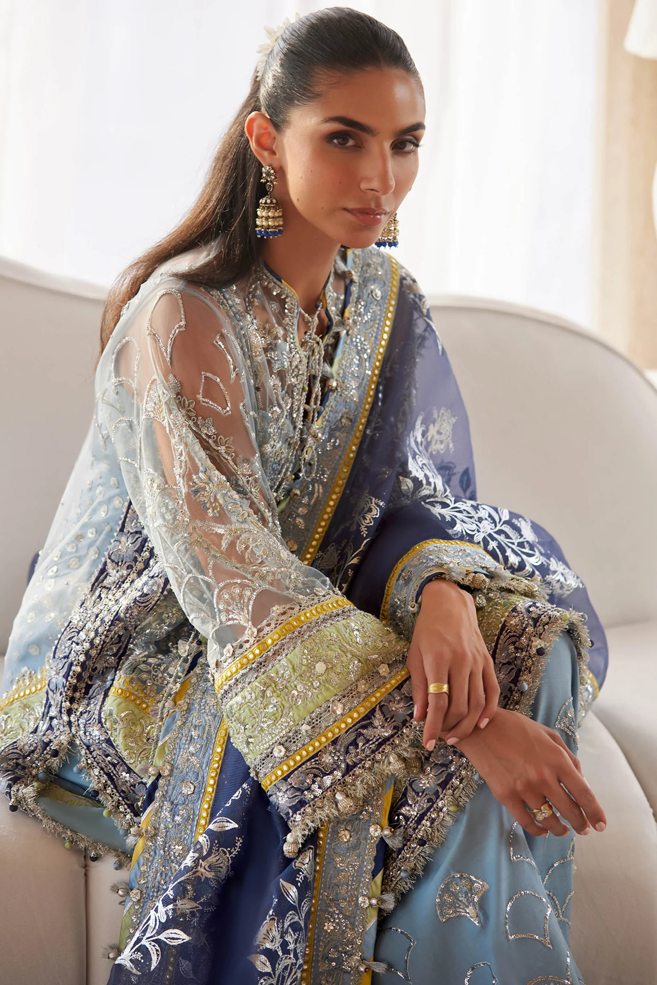 Zaha Gossamer Wedding Festive 2025 3 PCS Unstitched Collection | NILOFAR-E-SHAAM ZC 25-04
