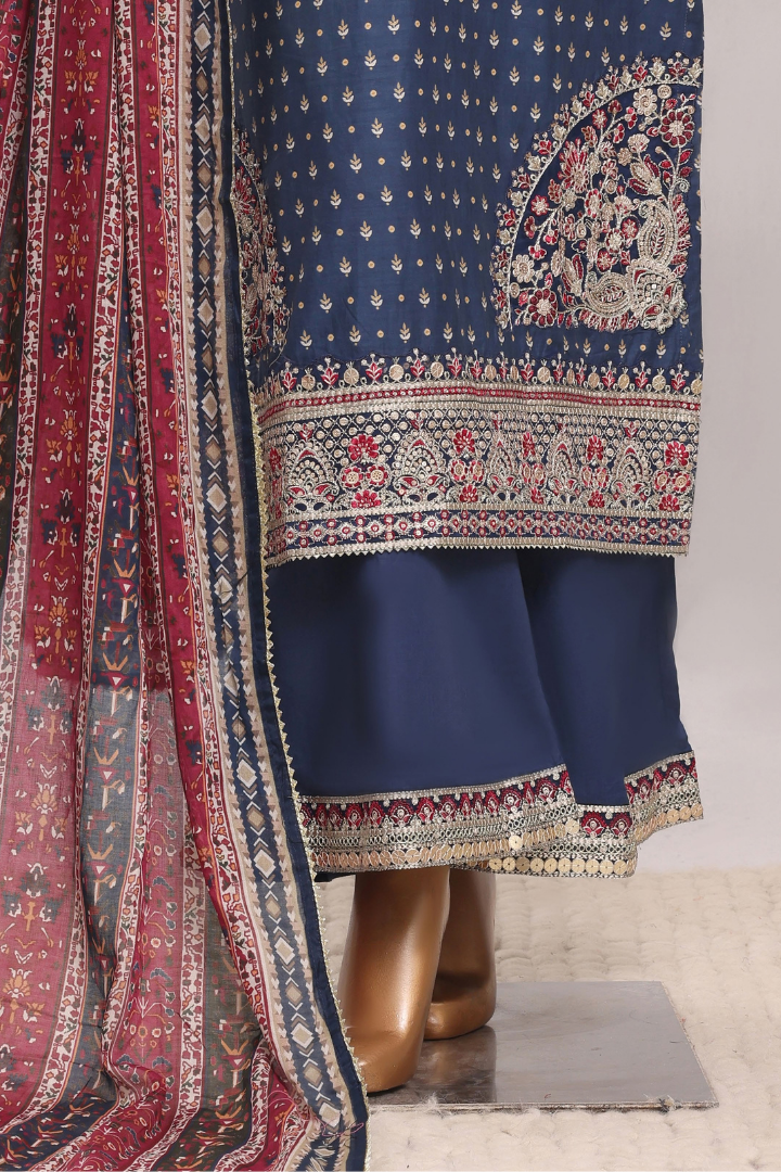 Sadabahar Regal Festive Emb Lawn Vol-3 Ready to Wear Collection | Blue