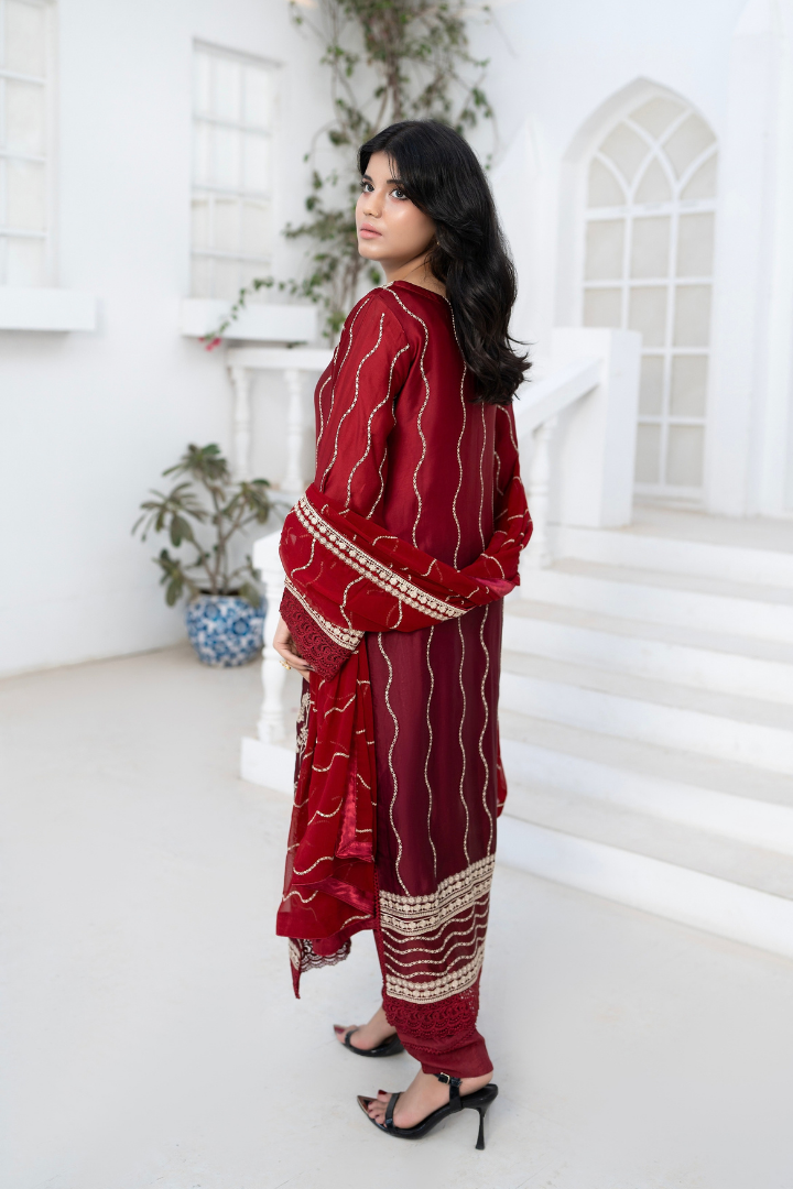 Shaanse Luxury Ombre Silk Vol-6 Ready to Wear Collection 2026 | Red