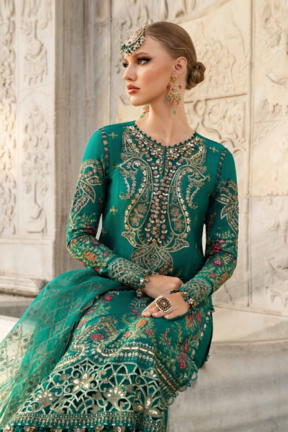 MARIA B. UNSTITCHED EMBROIDERED SATEEN COLLECTION 2025 - D-05 - CST