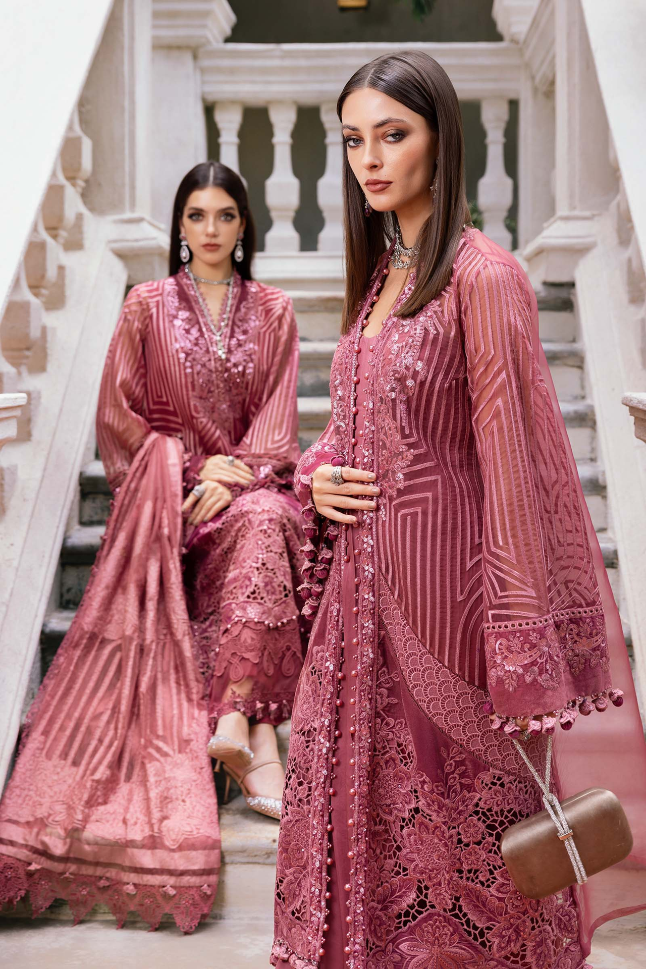 Maria B Winter Luxe 3PCS Unstitched Vol-13 2025 | D4 - Mirha Fashion