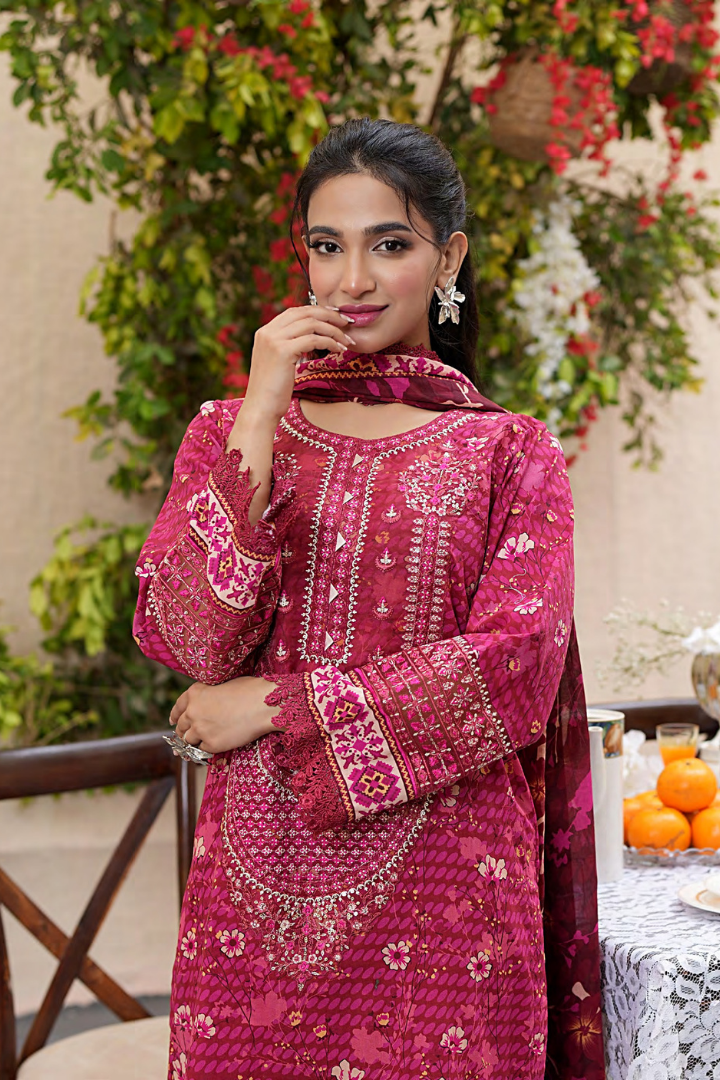Shaanse Khuwab Vol-2 Ready To Wear Emb Cotton Collection 2026 | Red - Mirha Fashion