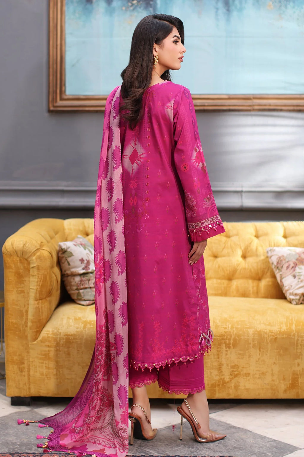 Charizma Embroidered Lawn With Printed Chiffon Dupatta | CCS4-08