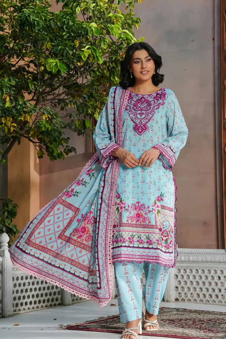 Shaanse Monsoon Luxury pret Cotton Ready to Wear Collection 2026 | Sky Blue
