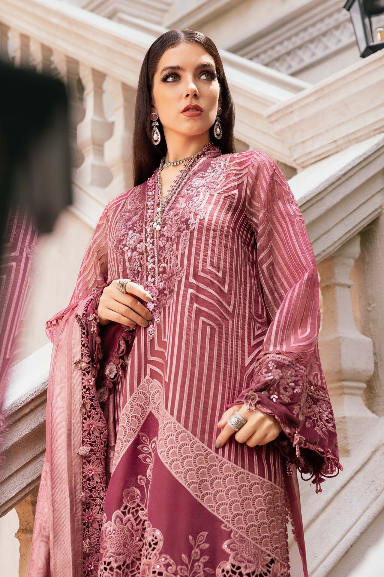 Maria B Winter Luxe 3PCS Unstitched Vol-13 2025 | D4 - Mirha Fashion
