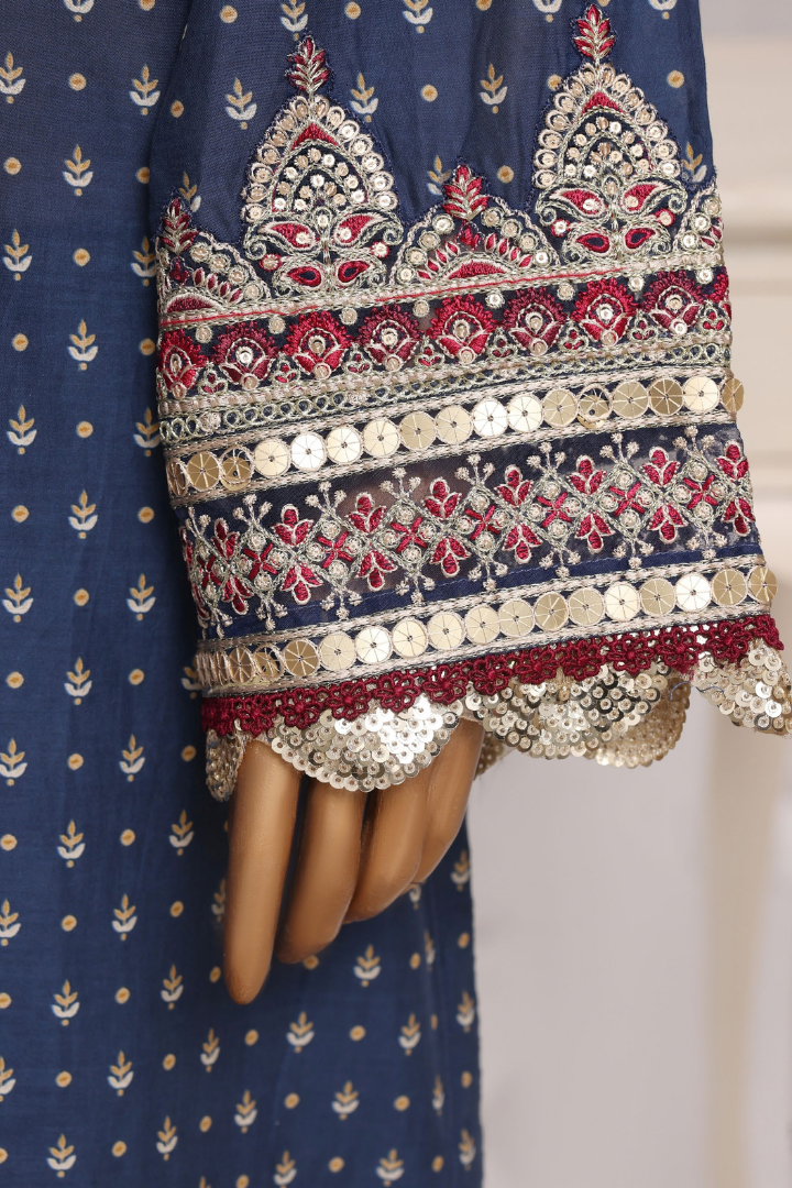 Sadabahar Regal Festive Emb Lawn Vol-3 Ready to Wear Collection | Blue