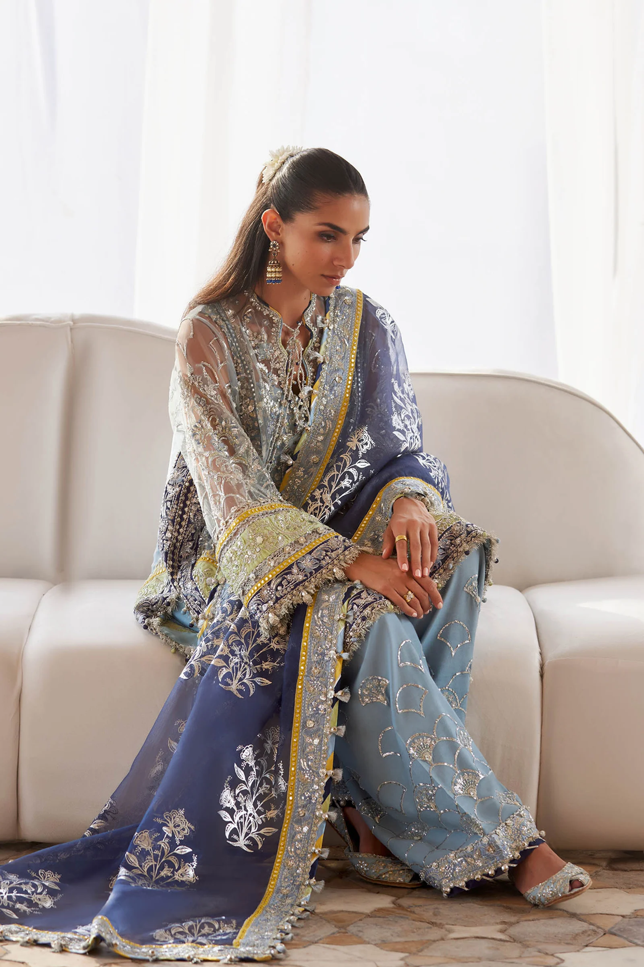 Zaha Gossamer Wedding Festive 2025 3 PCS Unstitched Collection | NILOFAR-E-SHAAM ZC 25-04