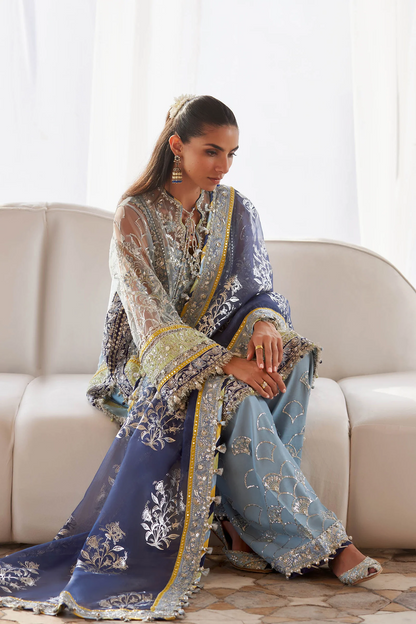 Zaha Gossamer Wedding Festive 2025 3 PCS Unstitched Collection | NILOFAR-E-SHAAM ZC 25-04