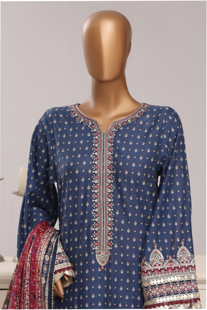 Sadabahar Regal Festive Emb Lawn Vol-3 Ready to Wear Collection | Blue