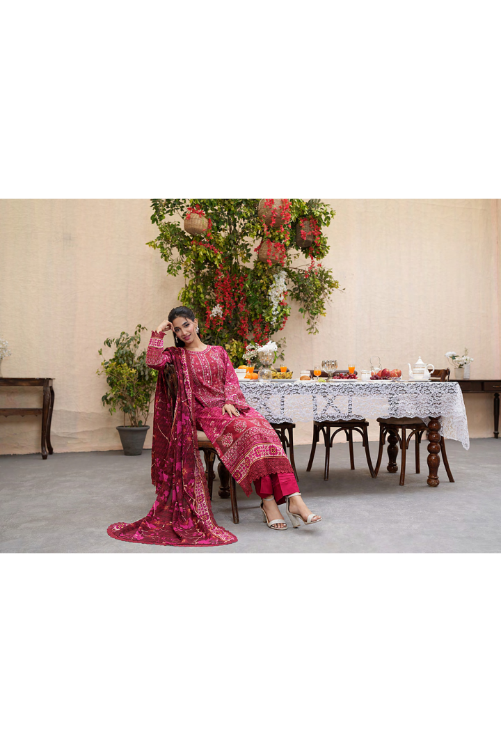 Shaanse Khuwab Vol-2 Ready To Wear Emb Cotton Collection 2026 | Red - Mirha Fashion