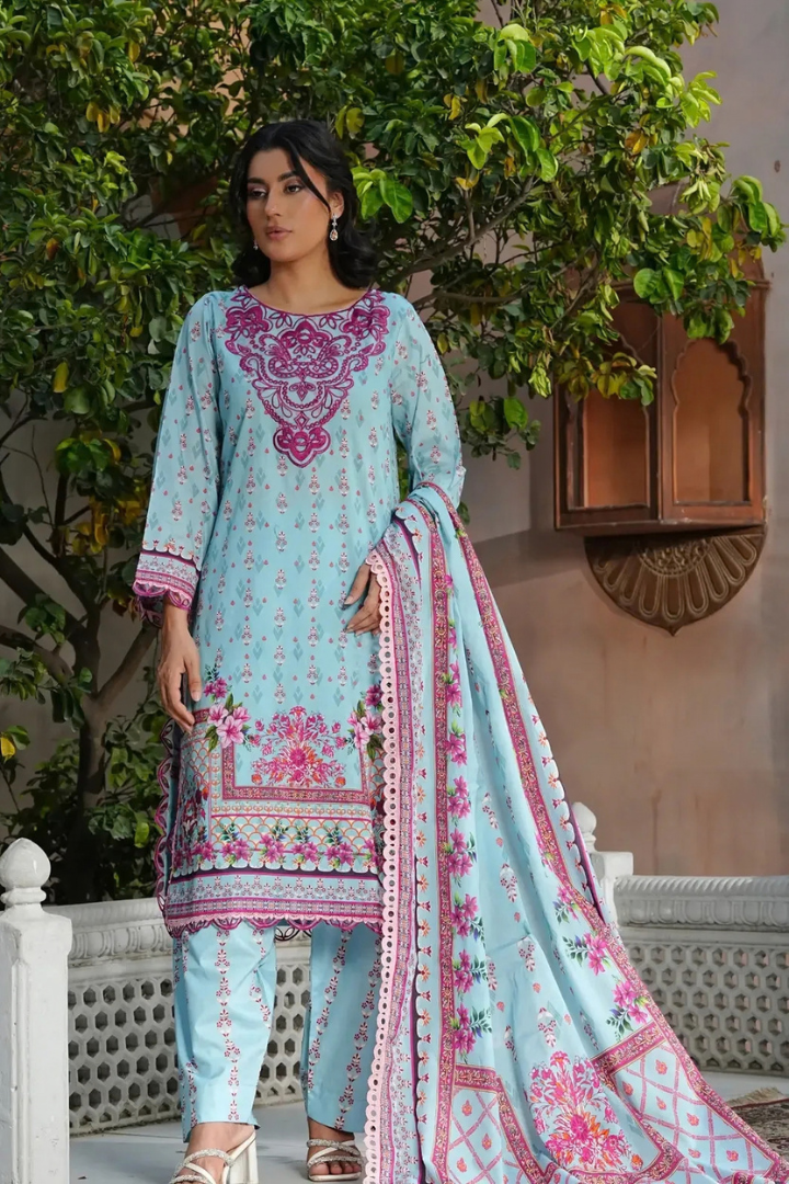 Shaanse Monsoon Luxury pret Cotton Ready to Wear Collection 2026 | Sky Blue