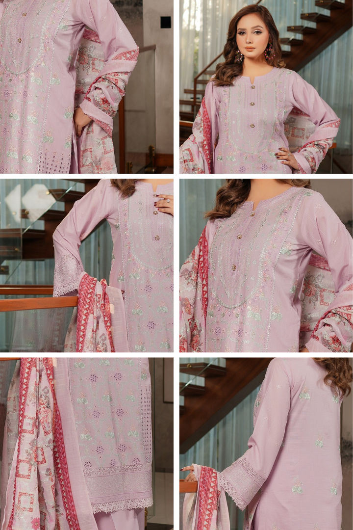 Shaanse Pehlinazar Cotton 3PCS Ready to Wear Collection Dec-2025 | Lavender