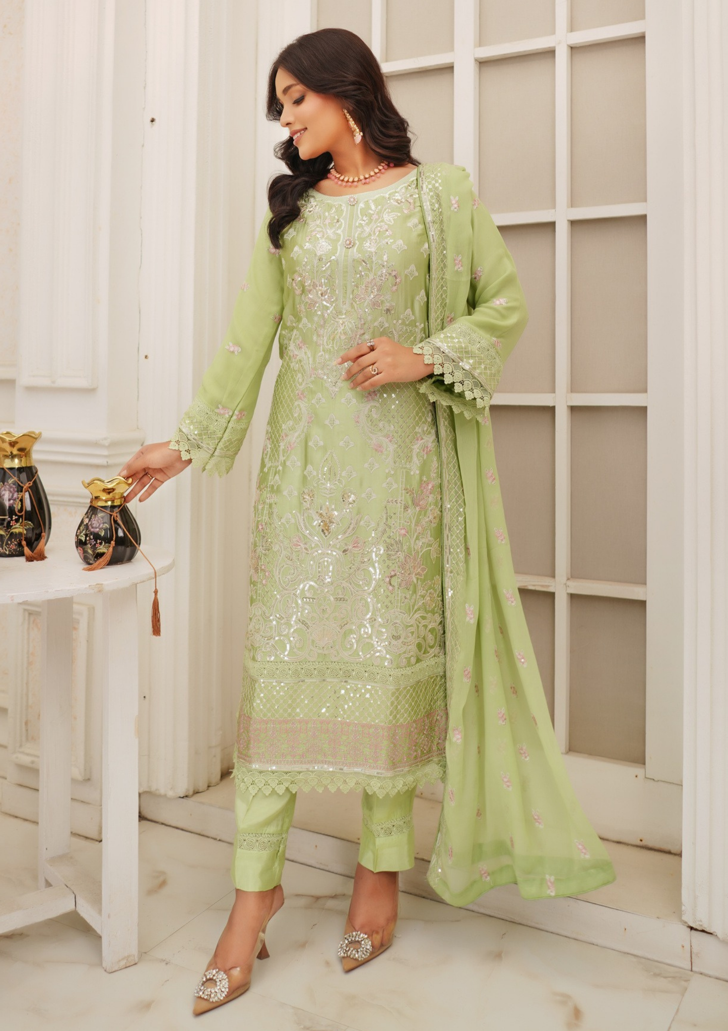 Agha Noor Silk Ready to Wear Collection Nov-2025 | Light Green