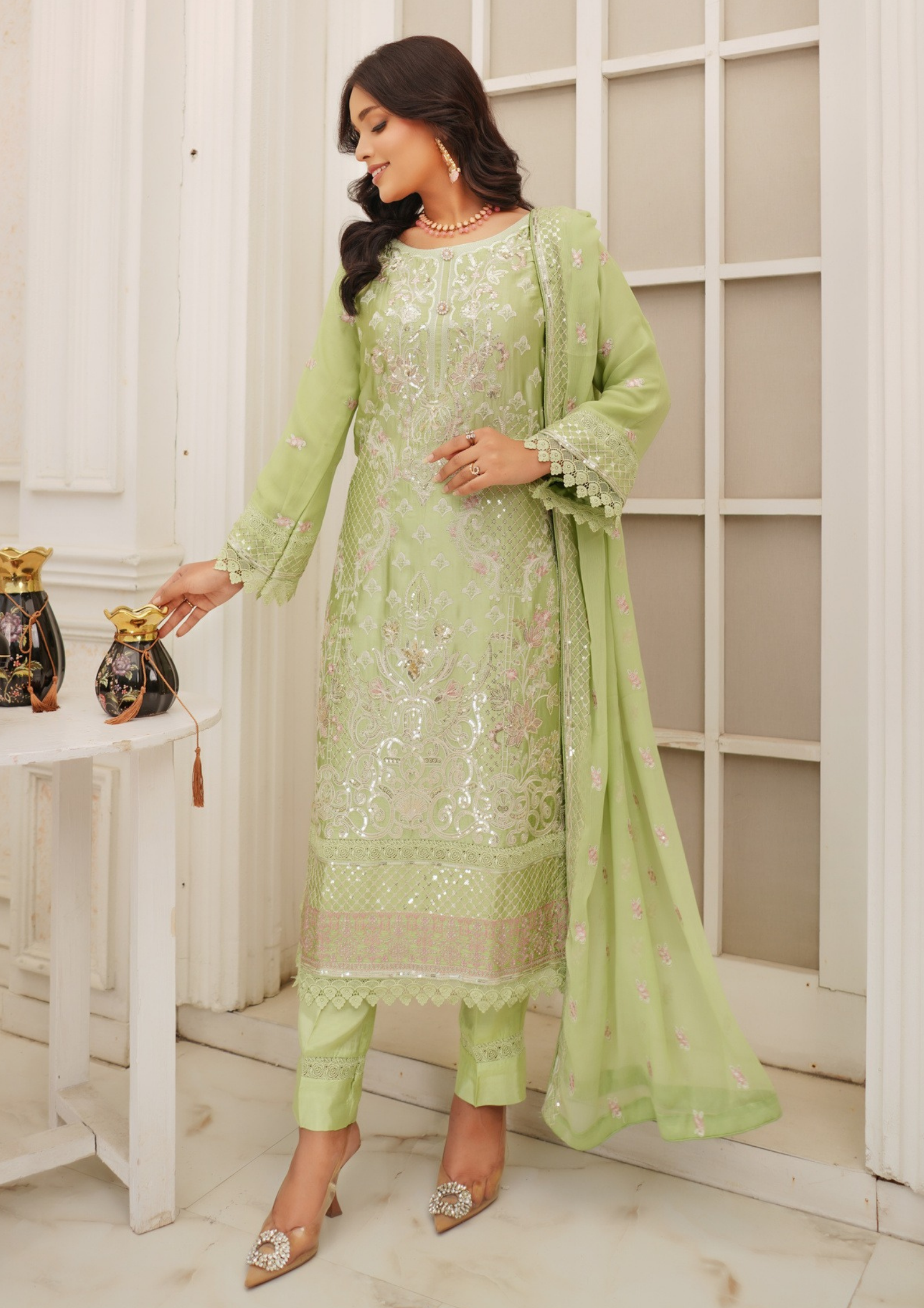 Agha Noor Silk Ready to Wear Collection Nov-2025 | Light Green
