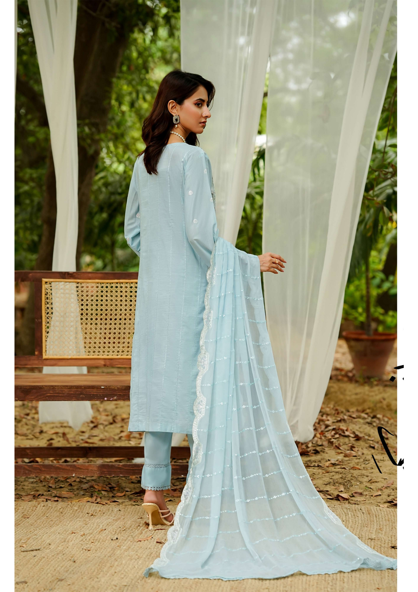 Agha Noor Cotton Ready To Wear Collection Ronak 2025 | SkyBlue
