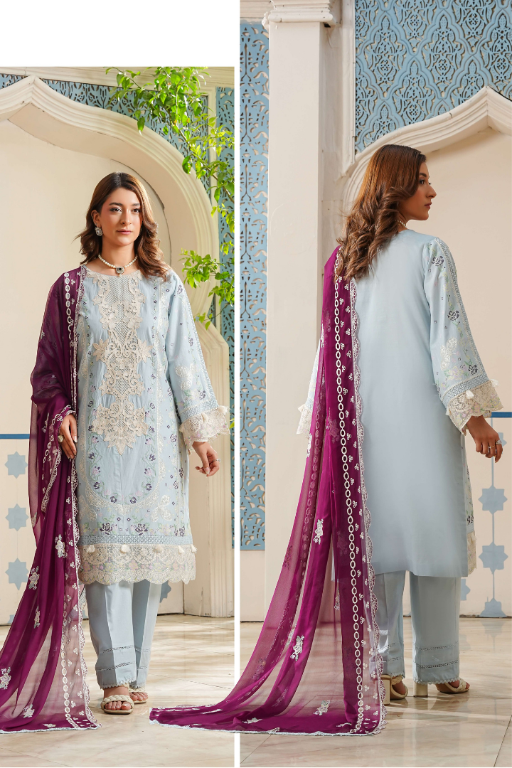 Shaanse Luxury Cotton Lumiere Drop-1 Ready to Wear Collection 2026 | Sky Blue