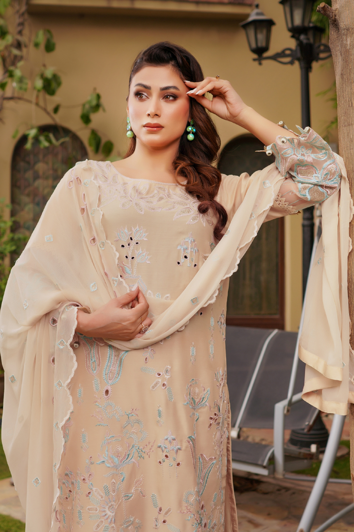 Shaanse Cyra Vol-2 Cotton Silk 3PCS Ready to Wear Collection Jan-26 | Skin