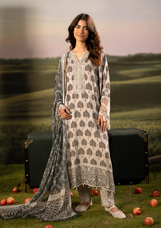 Maria B. MBasic Fall 2025 Collection – 3 Piece Unstitched Suit | 03A