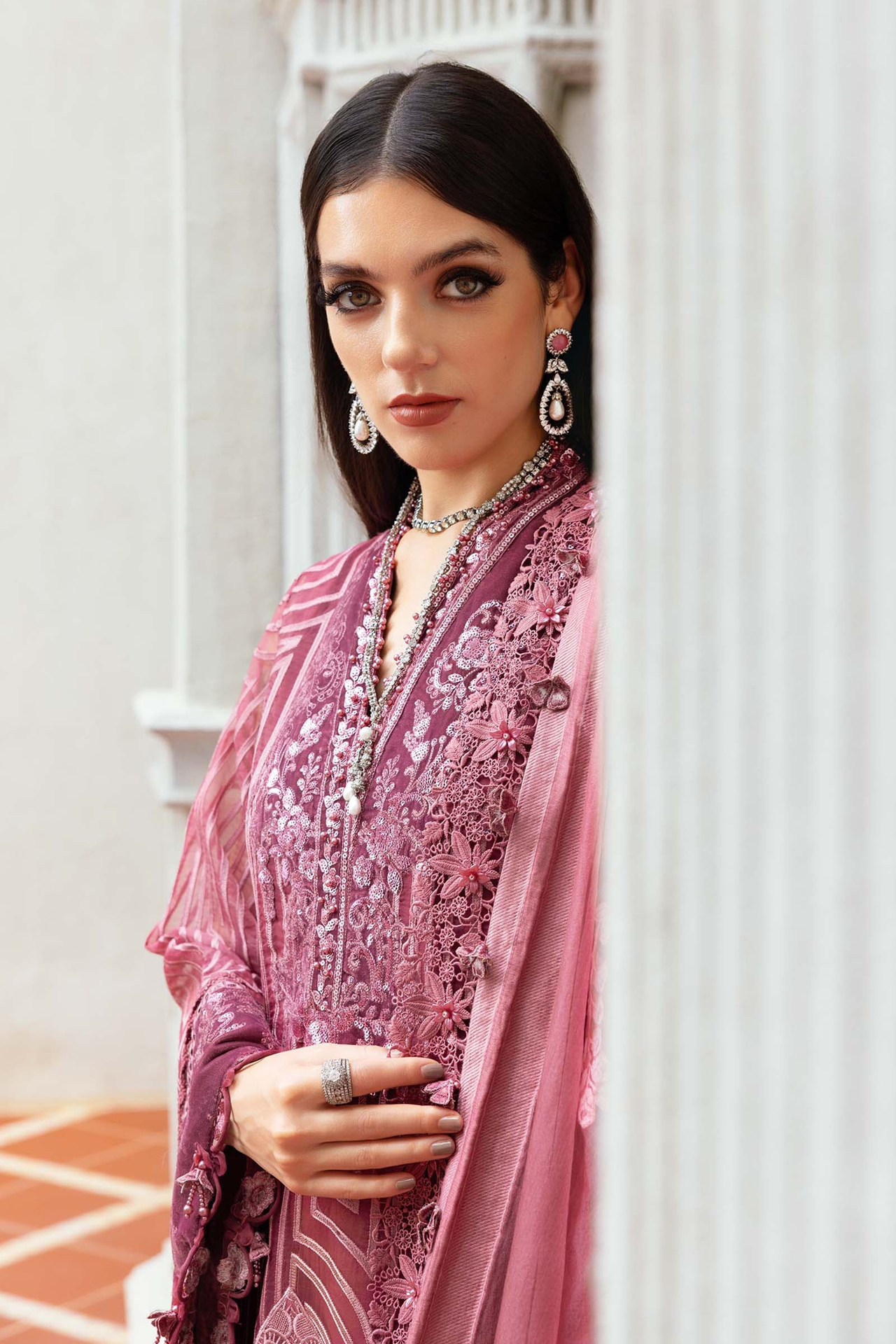 Maria B Winter Luxe 3PCS Unstitched Vol-13 2025 | D4 - Mirha Fashion