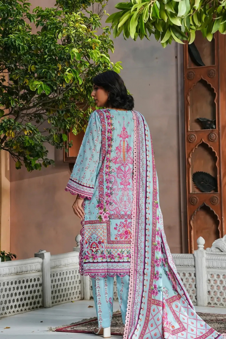 Shaanse Monsoon Luxury pret Cotton Ready to Wear Collection 2026 | Sky Blue